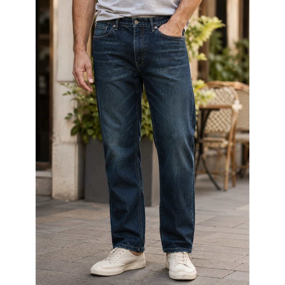 Levi's 505 Regular Fit Jeans‎ Mens 38x30 Dark Wash Straight Leg Denim